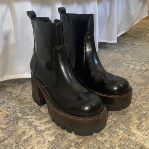 Jeffrey Campbell chunky black platform boots